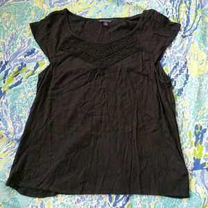 Black American Eagle Embroidered Top, Medium